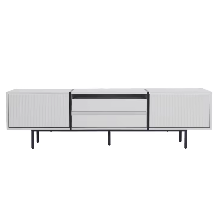 Mueble TV with Caja extrable para proyector, Mueble Bajo with Espacio de almacenamiento y Diseño color blocking, 163x40x45 cm - 1
