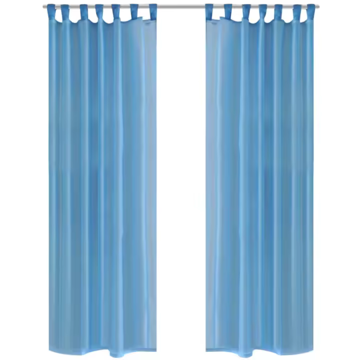 vidaXL 2 Cortinas Transparentes 140X245cm Ventana Decoración Visillo Color Crema,  Tuquesa,  Blanco y mas - 1