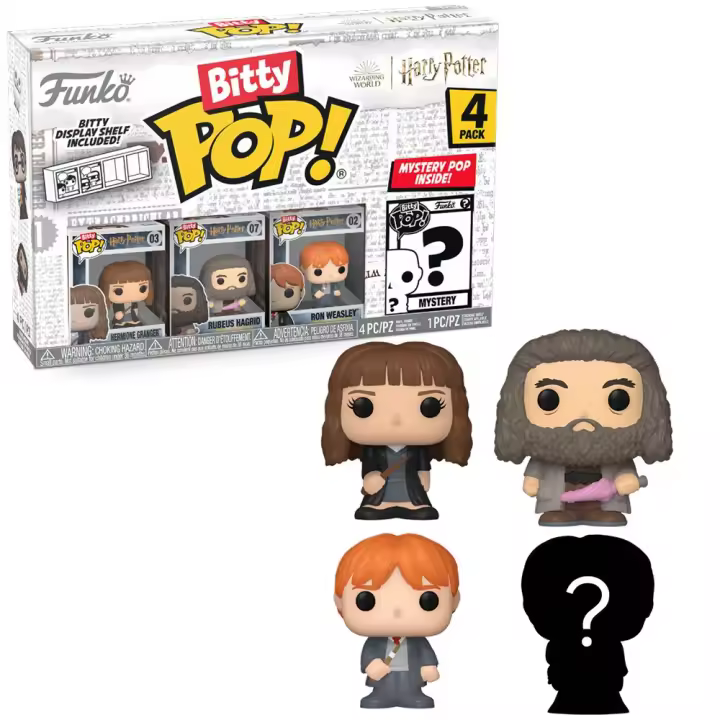 Funko Bitty Pop! Harry Potter - Hermione Granger, Rubeus Hagrid, Ron Weasley y ¿?, 71316 - 1