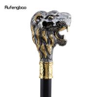 Bastón De Moda Con Cabeza De León Dorado Y Barba Negro Decorativo Para Cosplay Vintage 93cm Punta De Goma Material De Acero - details 4