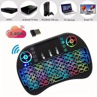 Teclado Inalámbrico Mini I8 2.4G Con Mouse De Aire Y Pantalla Táctil RGB Retroiluminada Para Android TV Box PC Conexión RF Incluye Batería - details 1