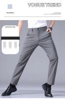 Pantalones Casuales Para Hombre Ultrafinos Y Elásticos Alta Elasticidad Transpirables Suaves Estilo De Negocios Verano Slim Fit Cierre De Cremallera - details 4