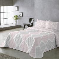 UNIFABRIC HOME TEXTIL Colcha Bouti Primavera Verano Reversible Color Magenda Mod.AZURA Cama 90 ,105,135 y 150  Ligeras y Suaves ,Incluye fundas de cojín,Termosellada No hace bolitas y facil planchado - details 0