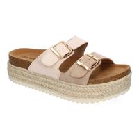 PuntoSalao Sandalias planas de plataforma en yute para mujer comodas color nude M-239 - details 1