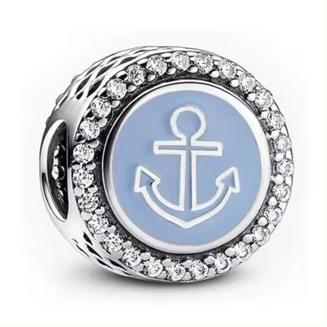Pandora Moments 792016CZ _ E038 Charm Home & Anchor de Plata de Lei con circonitas, compatible con pulseras Moments, Talla única, Plata de Lei, Circonita cúbica, Viene con Caja original. - 1