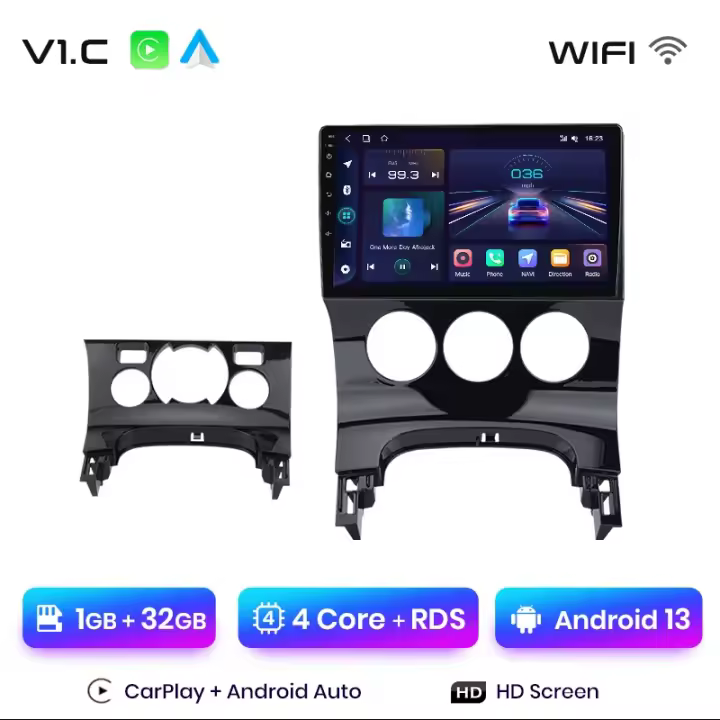 Junsun Android 13 Radio para Peugeot 3008 2009 2010 2011 2012 2013 2014 2015 de Coche con Chip Qualcomm de 8 Núcle de Coche con Chip Qualcomm de 8 Núcleos CarPlay Inalámbrico Autorradio Estéreo Pantalla HD Multimedia - 1