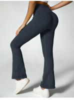 Leotardas De Yoga Para Mujer Con Cintura Alta Flares Secado Rápido Pantalones Deportivos De Pierna Ancha Para Ejercicio Pilates Gimnasio - details 16