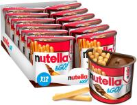 KINDER Nutella & Go 52g caja de 12 unidades - Crema de cacao, avellanas y leche Nutella en envase de plástico con palitos de pan para mojar. Ideal para llevar a cualquier parte por su comodidad muy delicioso - details 0
