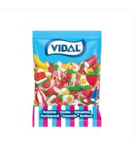 VIDAL Fantasía Mix bolsa de 1Kg aprox 157 uds compuesto por las chuches clásicas fresas silvestres, dedos, huesos, huevos fritos y besos twist. sabor Fresa,nata y frambuesa sin gluten  sin grasa sabor original Vidal garantizado - details 2