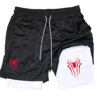 Shorts De Rendimiento Y2K Para Hombre Con Estampado De Araña 2 En 1 Deportivos Compresión Para Gimnasio Y Running Shorts Casuales De Polyester Cierre Con Cordón - details 6