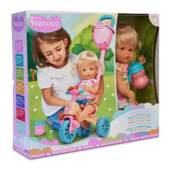 Muñeca Nenuco con Triciclo y Cesta Extraíble para Niñas de 3 a 5 Años de la Marca Famosa - 1
