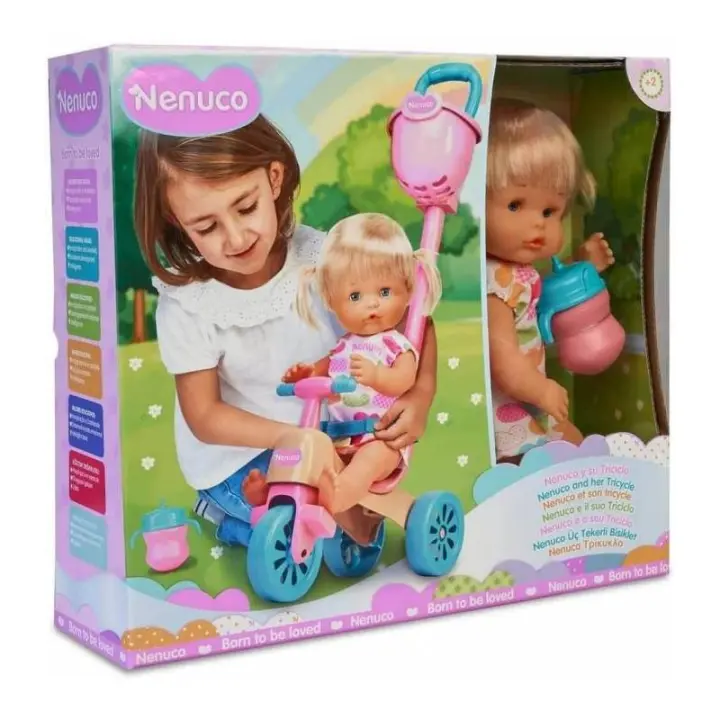 Muñeca Nenuco con Triciclo y Cesta Extraíble para Niñas de 3 a 5 Años de la Marca Famosa - 1