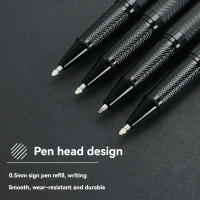 Bolígrafo De Gel Metálico Avanzado Para Negocios Con Acabado Negro Punto Medio 0.5mm Tinta Negra Duradero Para Oficina Y Profesional - details 1