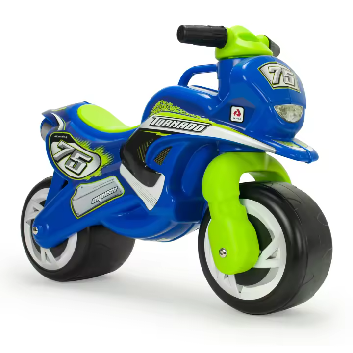 INJUSA - Moto Correpasillos Tundra Tornado | Andador Bebé | Moto para Niños de 18 a 48 Meses | Ruedas Anchas de Plástico | Decoración Permanente e Impermeable | Asa de Transporte para Padres | Versiones: Honda, Repsol y Marca Injusa en Azul o Rosa - 1