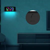 Reloj De Alarma Digital Con Luz Ambiental RGB Y Cargador USB Reloj Electrónico Dimmable Para Mesa/Muro Mostrador De Tiempo Semanal - details 6