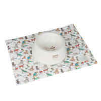 Alfombrilla De Comida Para Mascotas Lindo Y Antideslizante Algodón Puro Para Perros Y Gatos Evita Derrames Lavable Mecánicamente - details 4