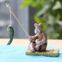 Figura De Resina Hombre De Pesca Adorno Para Jardín Micro-Landscape Obra De Arte Para El Jardín Sin Ingredientes Químicos Peligrosos - details 2