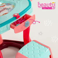 COLORBABY - Tocador de maquillaje para niñas 57x24x75 cm con taburete 22 cm, luz y sonido, secador de juguete, diadema, pintalabios, perfume, esmaltes, collar, pulseras, peine, anillos, tocadores infantiles, juguetes niña 3 años - details 2