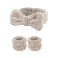 3Pcs Algodón Absorbente Espuma Cabezal Y Muñequera De Spa Para Lavado De Rostro Toalla De Maquillaje Bandas De Cabello Scrunchies Casual Unisex - details 6
