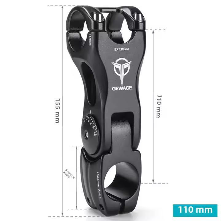 MTB Manillar De Bicicleta Tornillo De Aleación De Aluminio Diseño Hueco Ajustable De -85° a 85° Para MTB Y Carretera 110mm / 125mm /140mm - 1