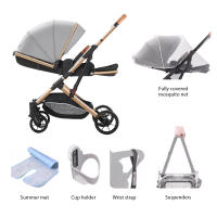Carrito de bebé ligero y de alto paisaje de lujo, asiento en forma de huevo para recién nacidos, carrito de bebé plegable de una mano, tamaño compacto - details 7