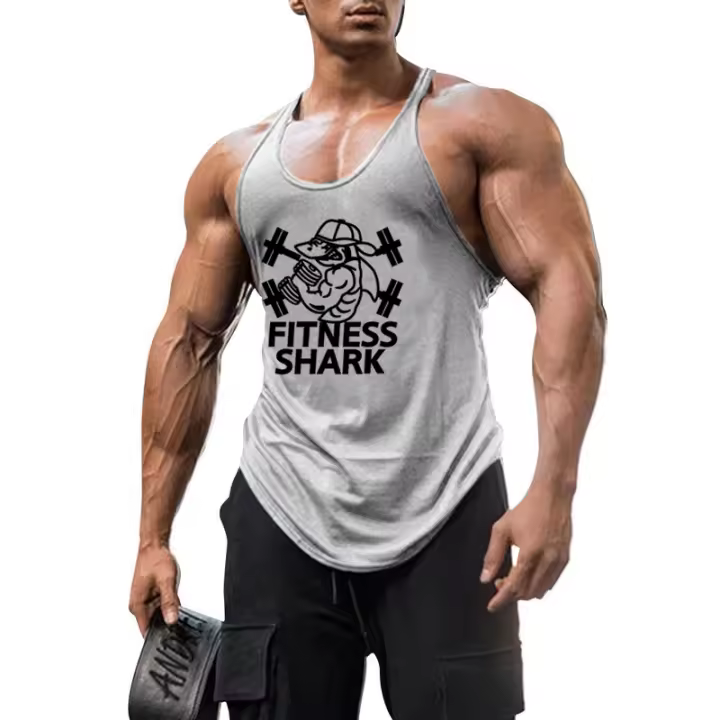 Camiseta sin Mangas de Algodón para Hombres Muscleguys Cómoda Ropa de Calle de Moda para Gimnasio Fitness con Cuello Redondo - 1