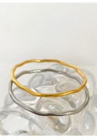 Pulsera Minimalista De Acero Inoxidable Peri'sbox En Color Oro Irregular Y Torcida Stackable Para Mujer Joyería Antirrota - details 2