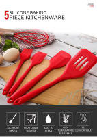 Set De Utensilios De Cocina De Silicona 5 Piezas Antiadherente Incluye Espátula Para Pastel Cuchara De Cocinar Cepillo De Aceite Y Mezclador Flexible Para Cocina - details 0