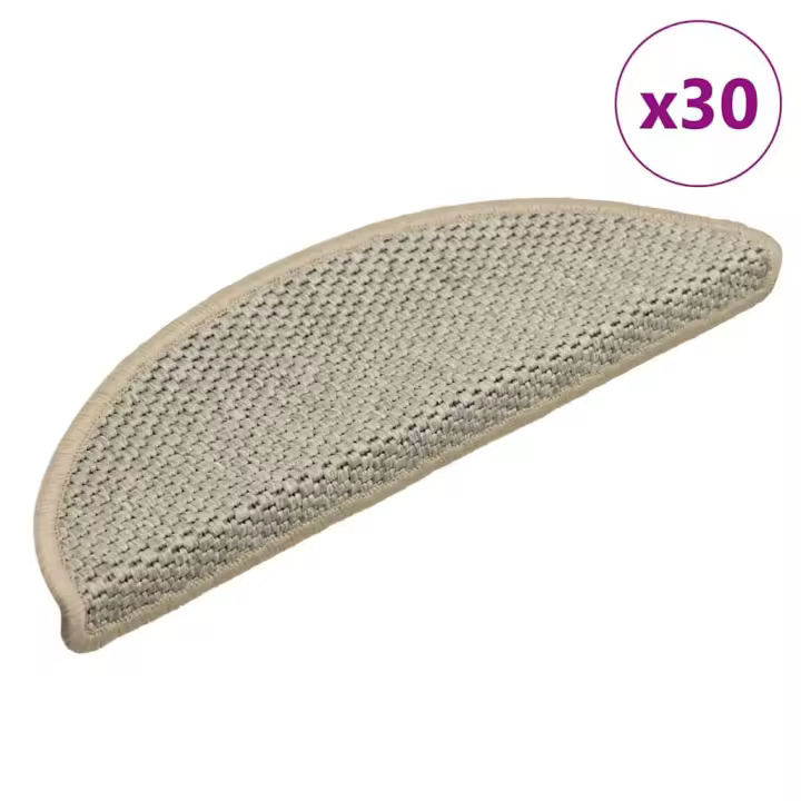 vidaXL Alfombra autoadhesiva escalera sisal 30 uds verde claro - 1