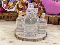Set de 4 piezas para Ritual de la arena - Jarrones en forma de corazón con lazo de arpillera, rodaja de madera, jarrones de cristal - regalos para bodas - details 5