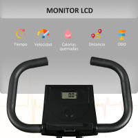 HOMCOM Bicicleta Estática Plegable con 8 Niveles de Resistencia Magnética Bicicleta de Ejercicio Fitness con Pantalla LCD y Asiento Regulable para Casa Oficina 43x85x109 cm Negro - details 3