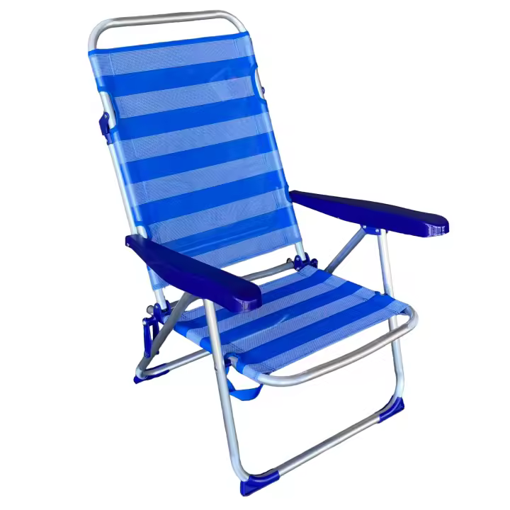 Maxia Market - Silla Tumbona plegable de playa 5 Posiciónes diferentes colores, con estructura de aluminio y tejido textilen, transpirable y fresco - 1