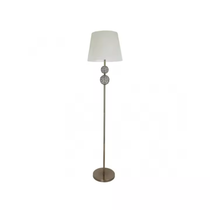 Fabrilamp - Pie Salon Bogota 1xe27 Cuero Pantalla Beis 160x38x38 Cm - 1