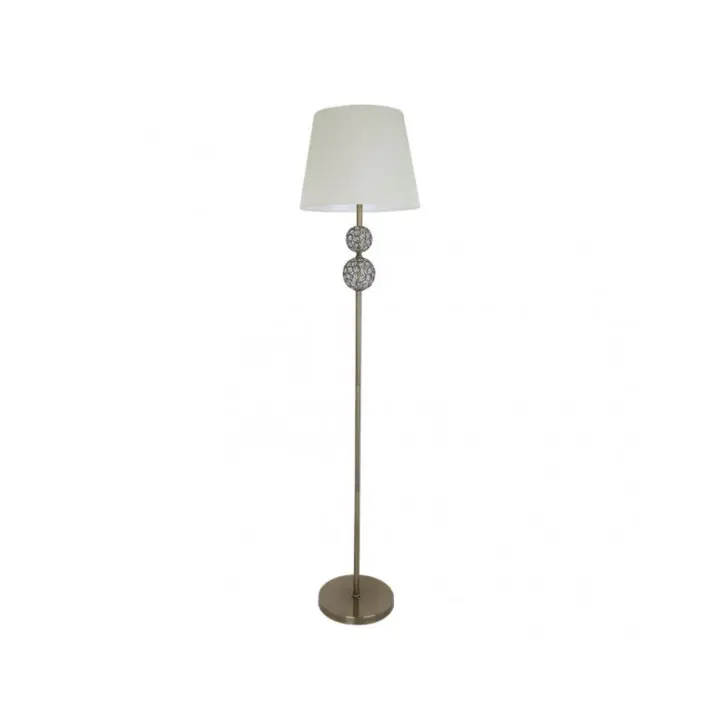 Fabrilamp - Pie Salon Bogota 1xe27 Cuero Pantalla Beis 160x38x38 Cm - 1