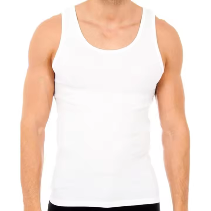 Lote 6 camisetas Tirantes interior algodon 100% Talla S-M-L-XL-XXL Blancas - 1