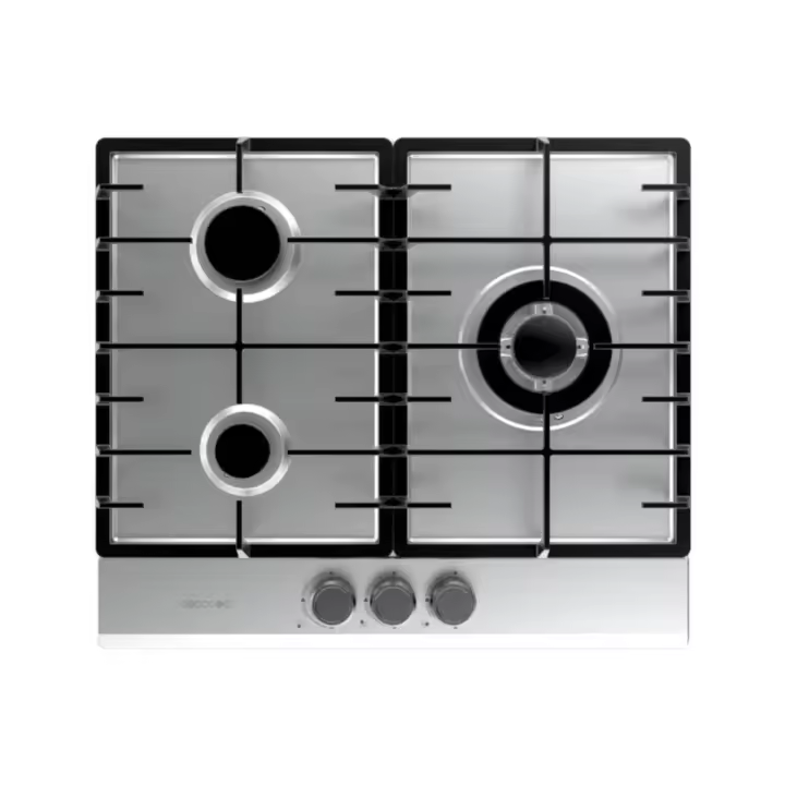 Placa de gas Cecotec Bolero Squad G 3200F 6250W 3 fuegos inox 58 cm - 1