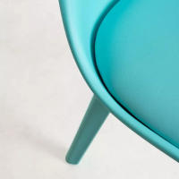 ORION91 Silla BOREAL Asiento Acolchado Piel Sintética y Patas Color Aguamarina 48x43x82cm Comedor Oficina Salón Teletrabajo Cocina - SpazioLuzio - details 2