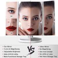 72 LED Light Vanity Mirror 1/2/3X Magnifying Cosmetic 3 Folding Makeup Mirrors 270 Rotation Stepless Dimmer Beauty Table Mirrors - details 11