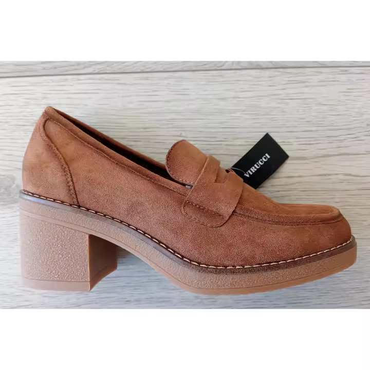 Virucci 1077 mocasín liso antifaz con tacón y suela tipo crepe súper cómodo e ideales para el uso diario pero a la moda - 1