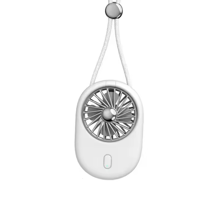 Mini ventilador de carga USB manos libres de verano (blanco) - 1