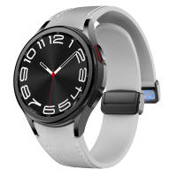 Correa De Cuero Genuino Y Silicona Para Samsung Galaxy Watch 7 6 5 44mm 40mm 20 Bracelet Galaxy Watch 6 4 Classic 47mm 46mm 43mm 42mm Unisex - details 1