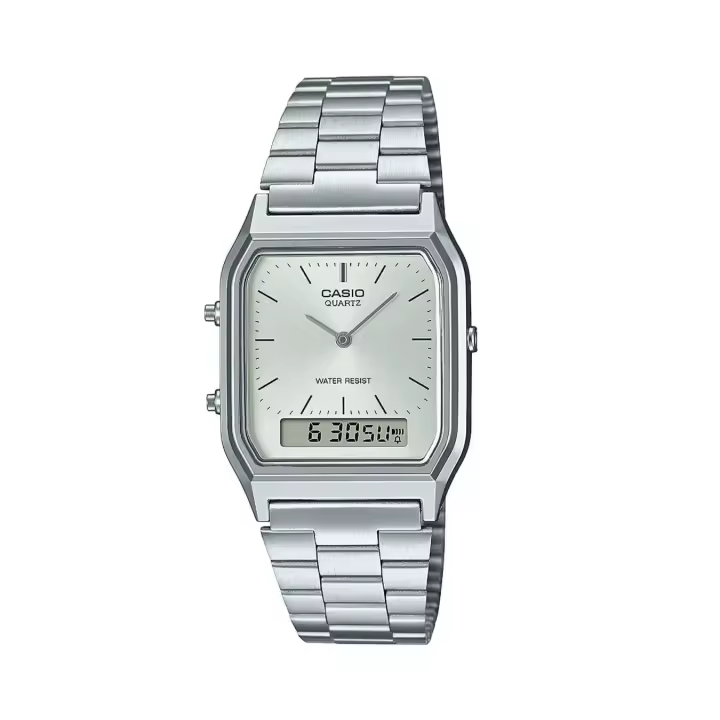 Reloj Casio VINTAGE EDGY AQ-230A-7A unisex dial analógico y digital - 1