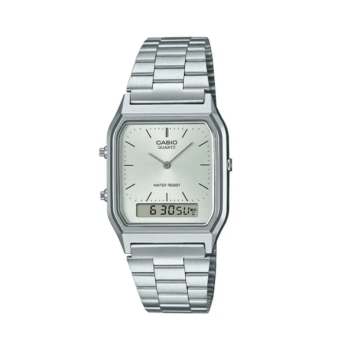 Reloj Casio VINTAGE EDGY AQ-230A-7A unisex dial analógico y digital - 1