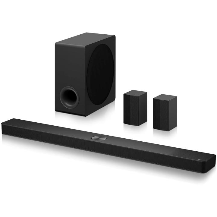 LG S90TR - Barra de Sonido Inteligente, 670W de Potencia y 7.1.3 Canales, Altavoces Traseros Dobles Inalámbricos, 3 Altavoces Verticales, Sonido Envolvente Dolby Atmos y DTS:X, Hi-Res 24bits/96kHz