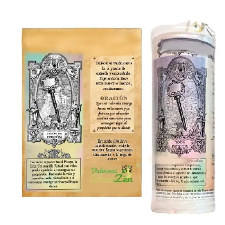 Valmoni Almazen Velón para Abrir las Puertas Ritual Rayo de Fuerza con Llave Talismán Vela Amarillo y Rojo Buena Suerte Propósito Éxito Abundancia Camino Al Éxito - 1