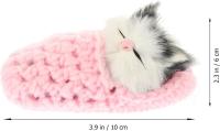 Sleeping Cat Doll Simulation Vocalize Small Cat Stuffed Animal Plush Toy Kitten with Meows Sound - details 4