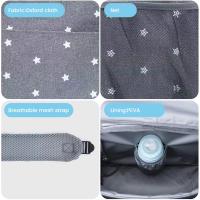 Bolsa de almacenamiento universal para cochecito de 14.6 x 12.2 x 7.5 pulgadas, bolsa grande impermeable para pañales de bebé, bolsa de almacenamiento para cochecito con portavasos y correas para los hombros, 4 maneras de llevar la mochila (gris) - details 1