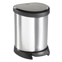 Curver Papelera de Pedal Ovalada Plateada Basura Contenedor Reciclaje Capacidad 5 l, 40 l - details 0
