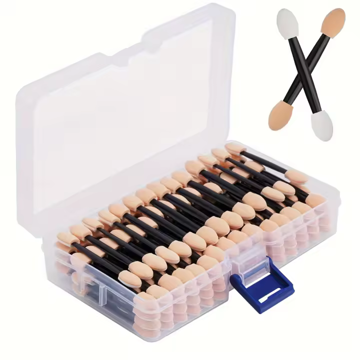 Cuttte 120PCS Esponjas De Maquillaje Para Ojos Desechables With Contenedor 4 Colores - 1
