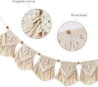 Macramé vestido para Colgar en la comparación, Elegante Bohemia decoración del arte geométrico del Hogar, 110x20cm - details 0